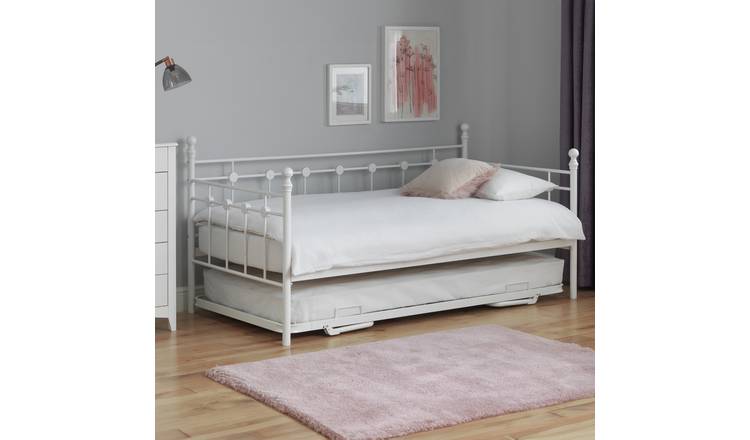 White rod store iron daybed