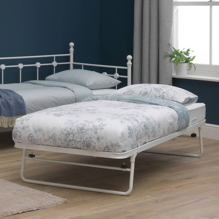 Argos Home Abigail Metal Daybed, Trundle & 2Mattresses White 0