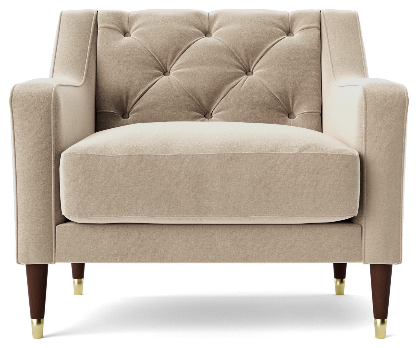 Swoon Pritchard Velvet Armchair - Taupe