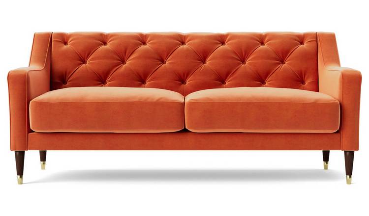 Burnt orange shop velvet couch