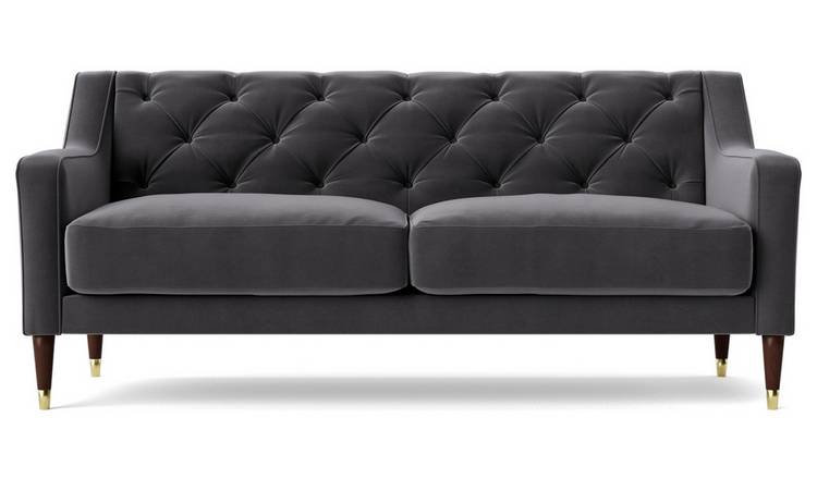 Blue velvet store sofa argos