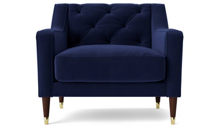 Argos blue velvet deals chair