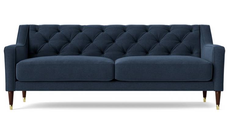 Indigo blue deals velvet sofa