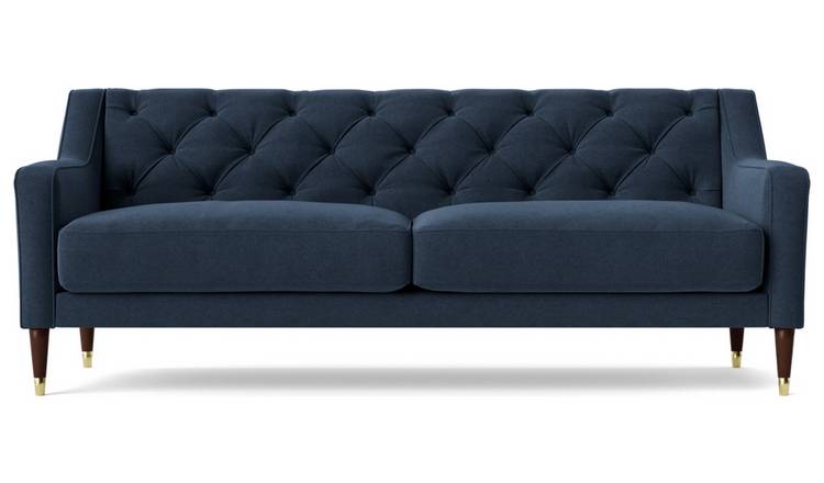 Swoon Pritchard Fabric 3 Seater Sofa - Indigo Blue