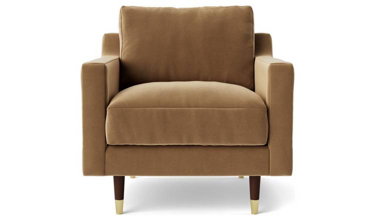 Swoon Rieti Velvet Armchair - Biscuit