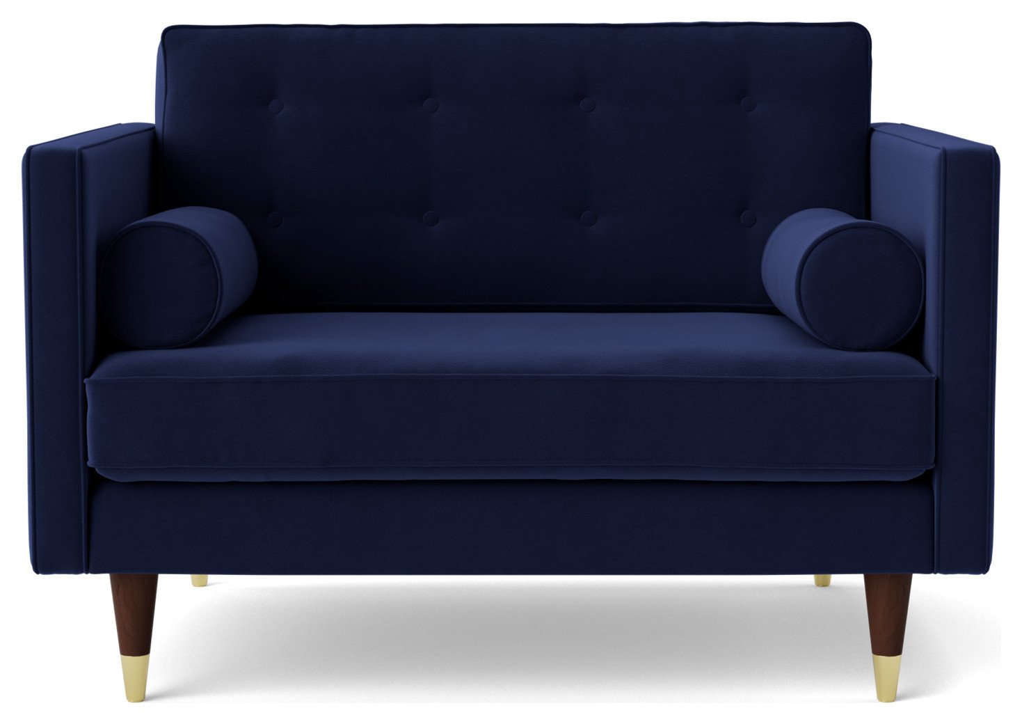 Swoon Porto Velvet Cuddle Chair - Ink Blue
