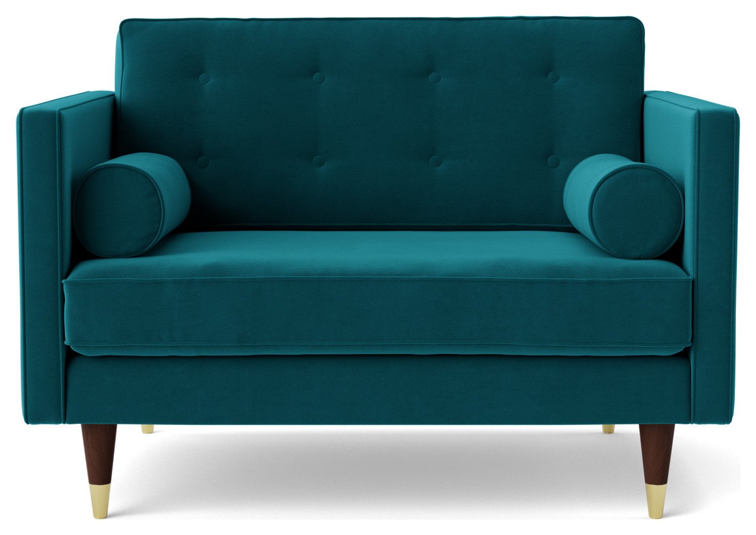 Swoon Porto Velvet Cuddle Chair - Kingfisher Blue