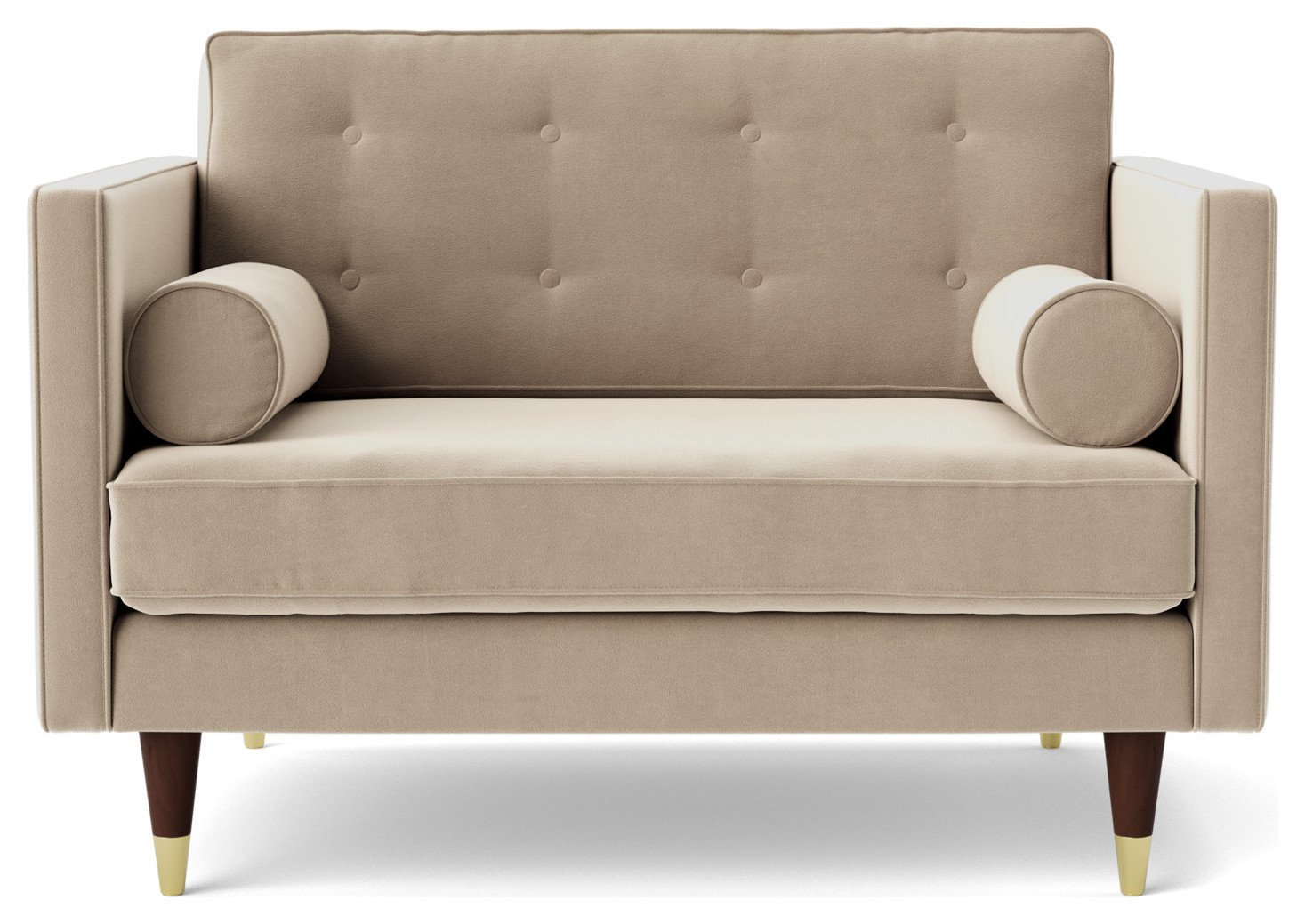 Swoon Porto Velvet Cuddle Chair - Taupe