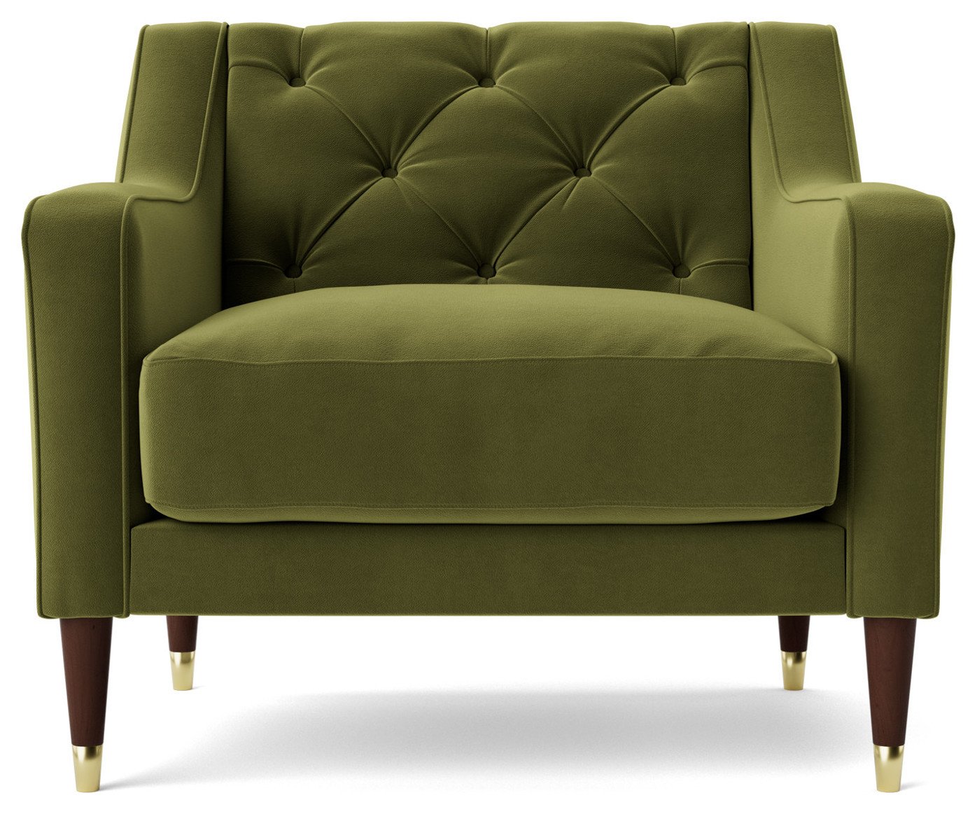 Swoon Pritchard Velvet Armchair - Fern Green