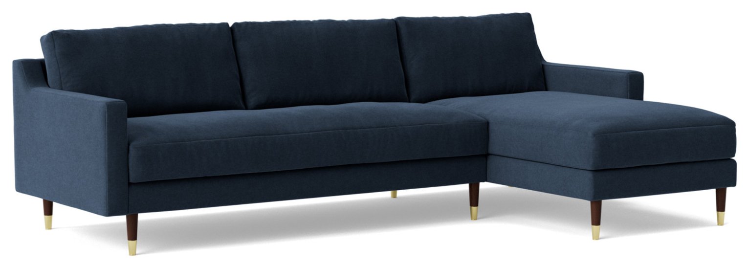 Swoon Rieti Fabric Right Hand Corner Sofa - Indigo Blue