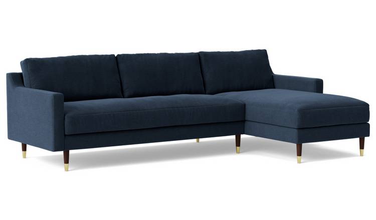 Swoon Rieti Fabric Right Hand Corner Sofa - Indigo Blue