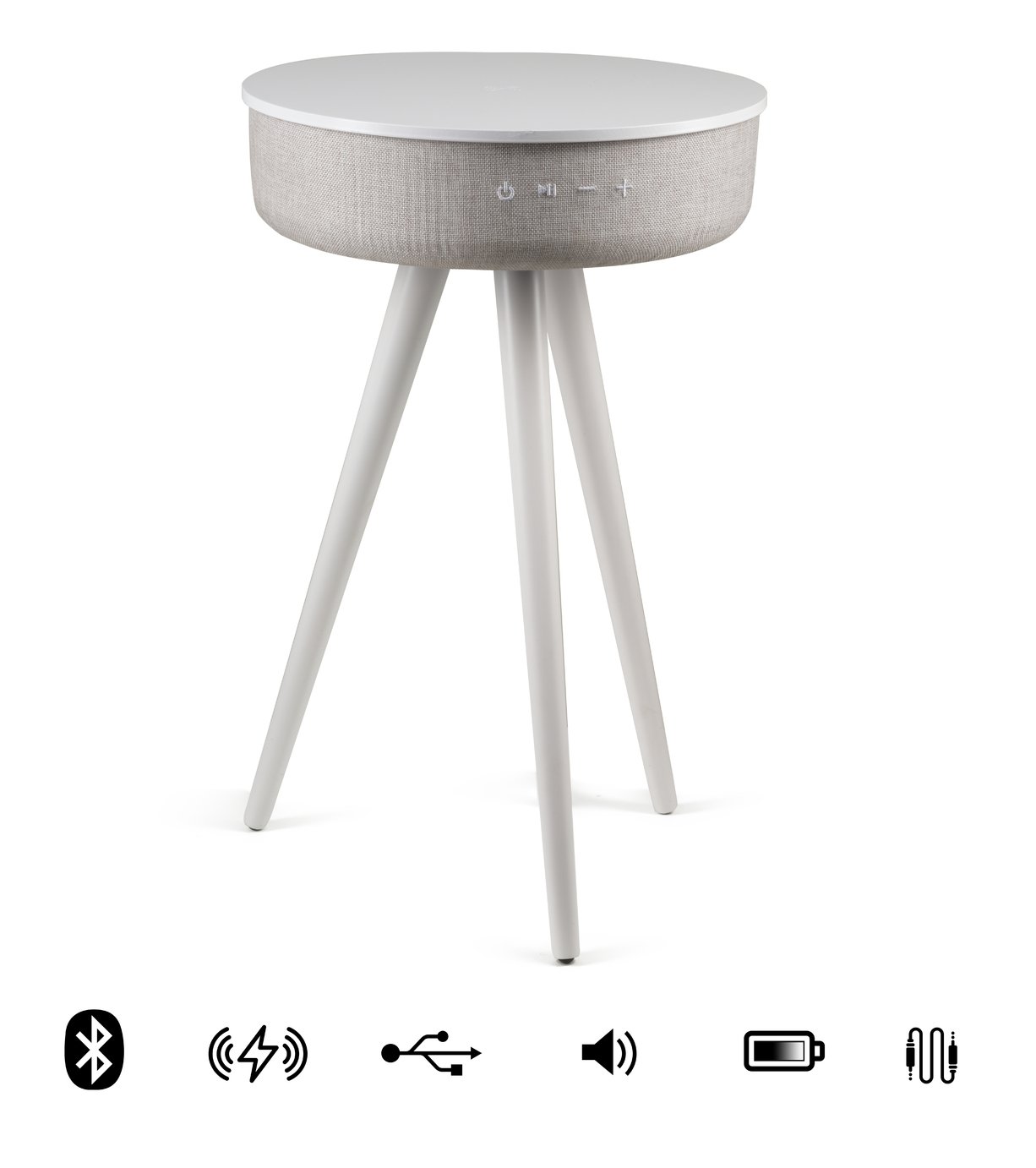 Koble Milo wireless charging Bluetooth Side Table - White