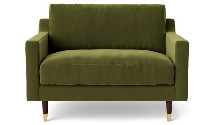 Buy Swoon Rieti Velvet Cuddle Chair - Fern Green | Armchairs | Habitat