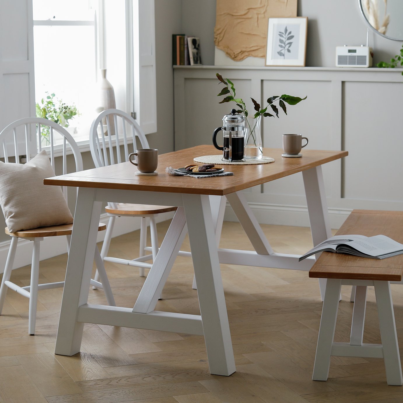 Habitat Burford Solid Wood 4 Seater Dining Table - White