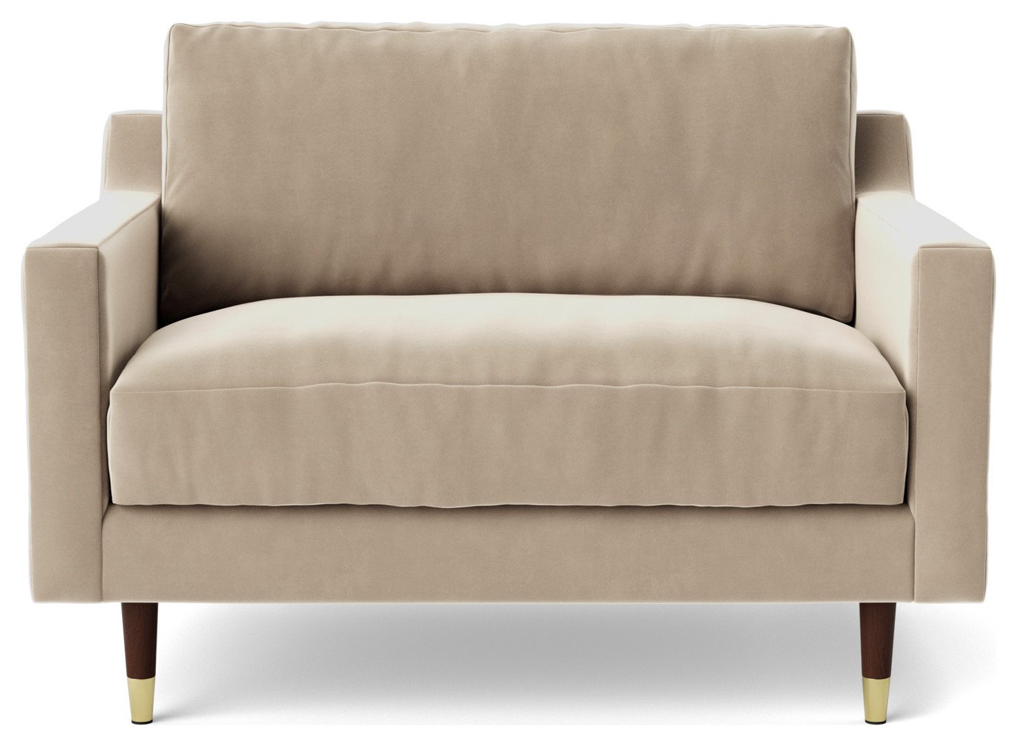 Swoon Rieti Velvet Cuddle Chair - Taupe