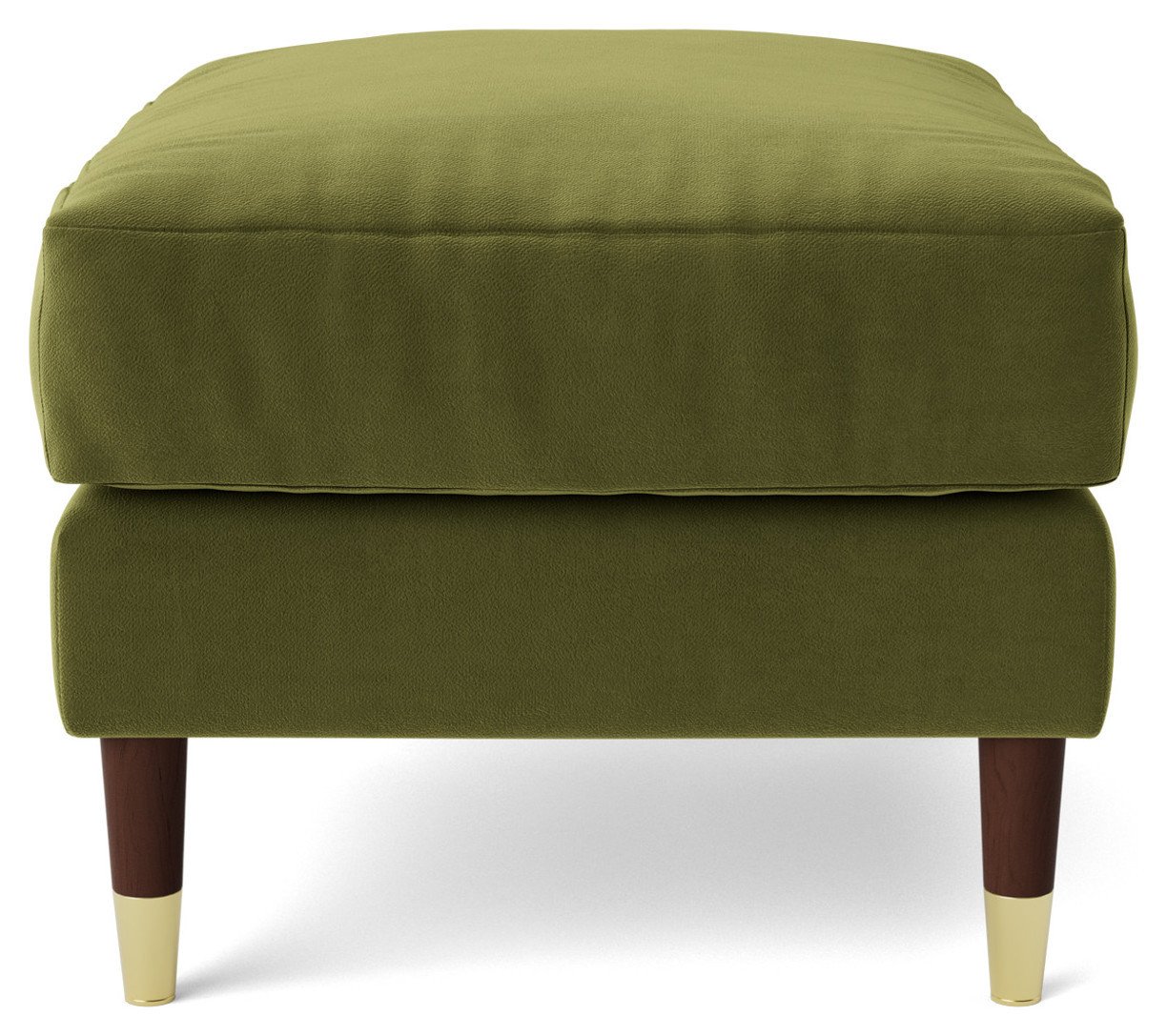 Swoon Rieti Velvet Ottoman Footstool - Fern Green