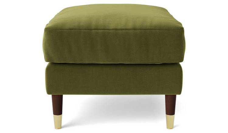 Green velvet online footstool ottoman