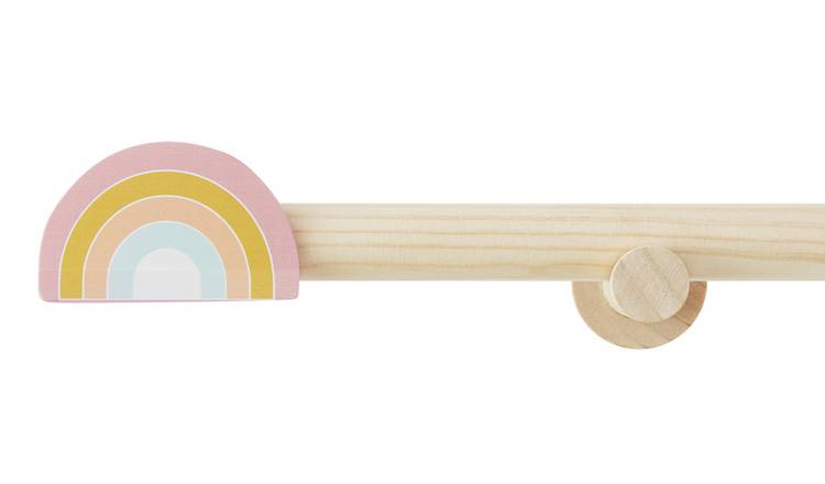 Argos Home Wooden Fixed Curtain Pole - 120cm