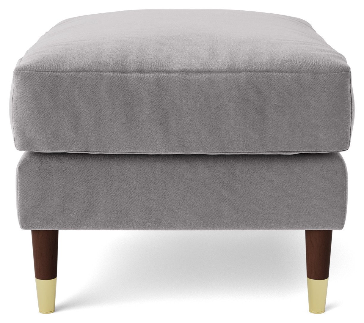 Swoon Rieti Velvet Ottoman Footstool - Silver Grey