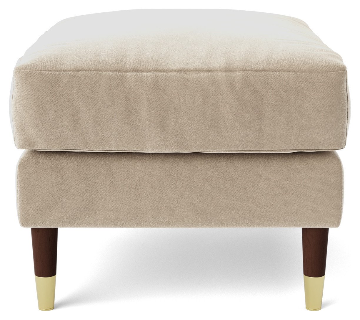 Swoon Rieti Velvet Ottoman Footstool - Taupe