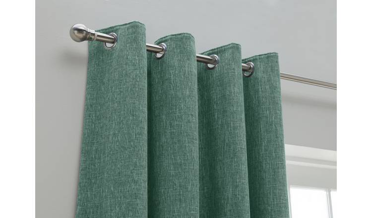 Habitat Blackout Fully Lined Eyelet Curtains - Forest Green