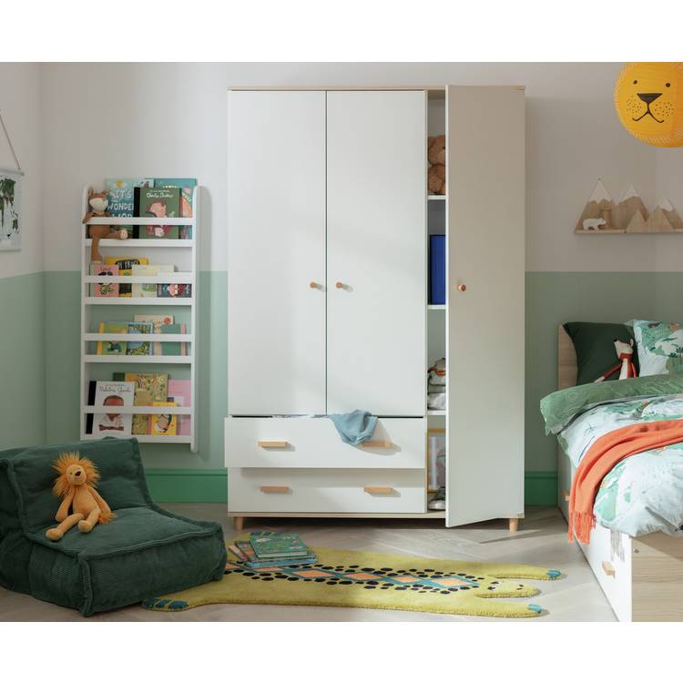 Habitat Melby 3 Door 2 Drawer Wardrobe - White 0