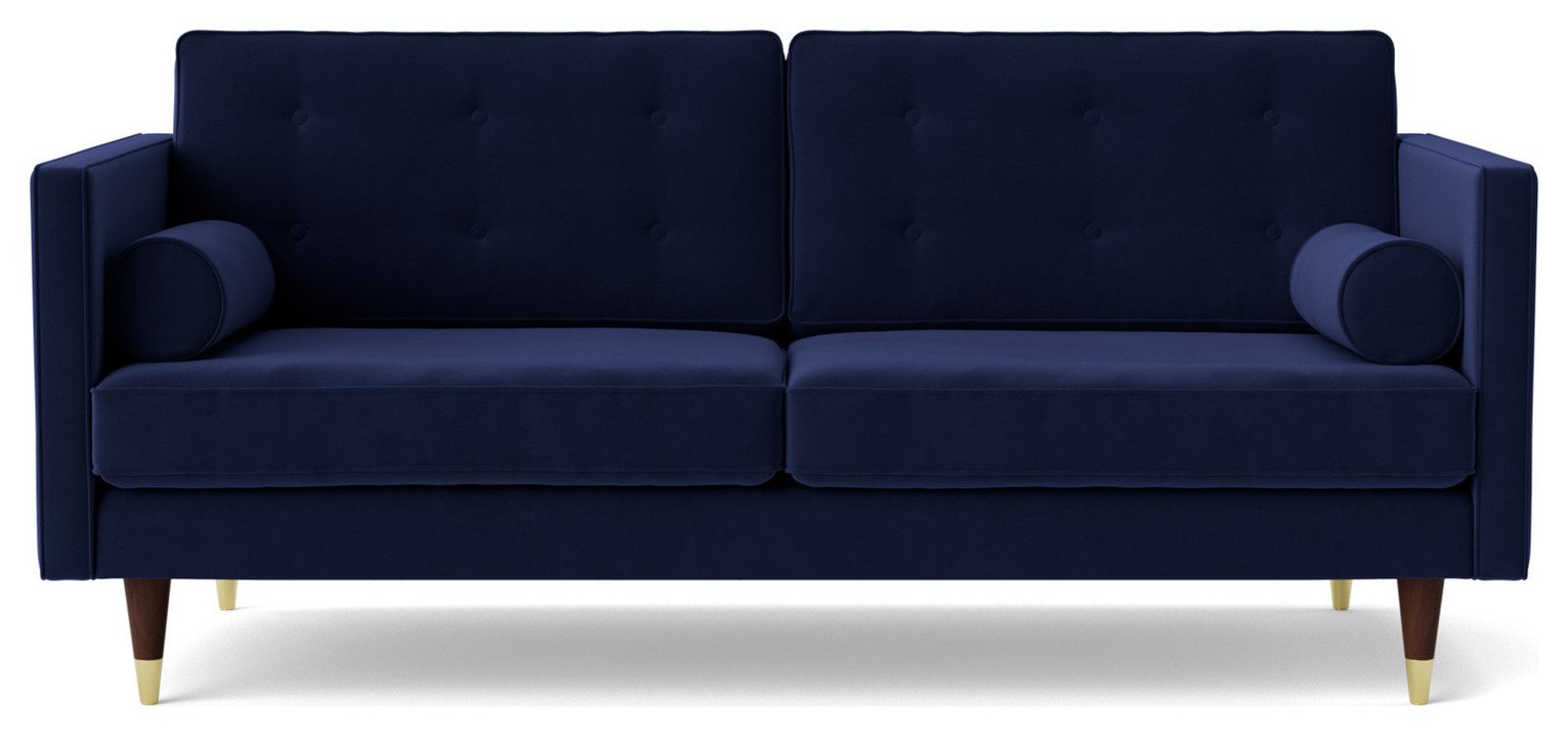 Swoon Porto Velvet 2 Seater Sofa - Ink Blue