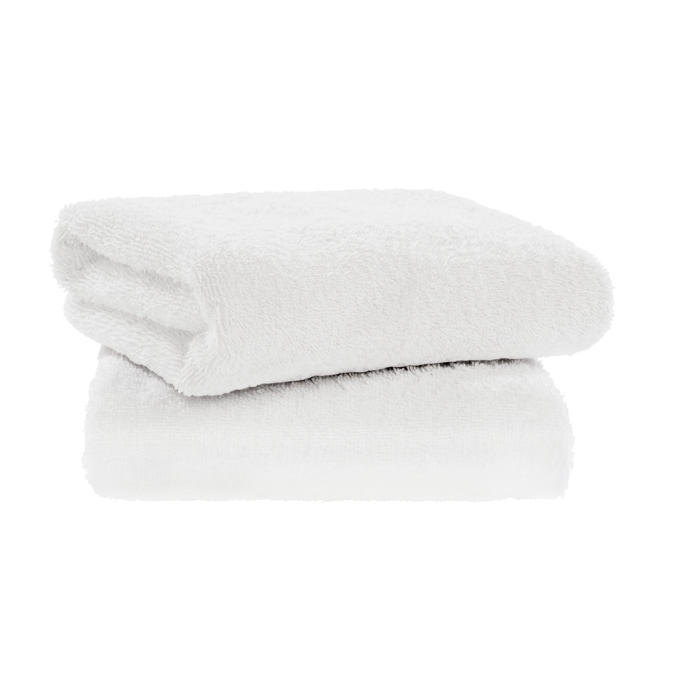 Home Essentials Plain 2 Pack Hand Towels - Super White