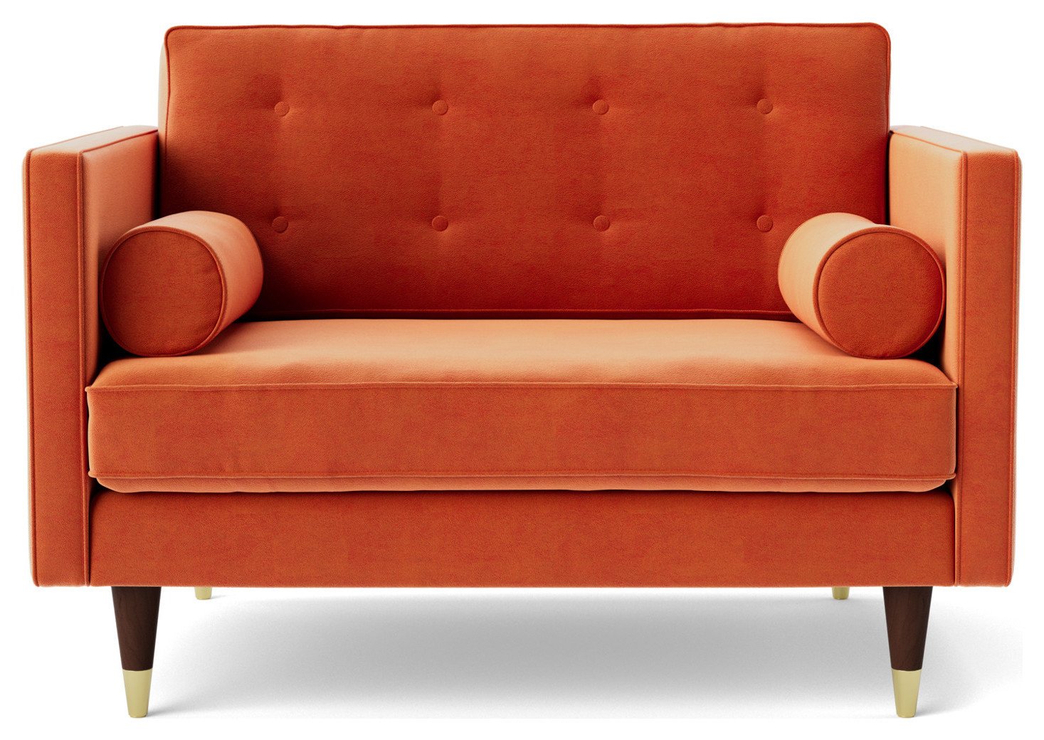 Swoon Porto Velvet Cuddle Chair - Burnt Orange