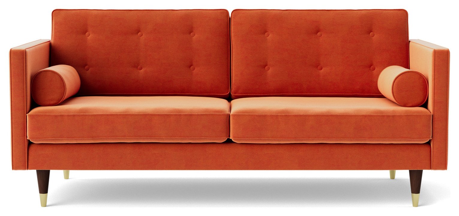 Swoon Porto Velvet 2 Seater Sofa - Burnt Orange