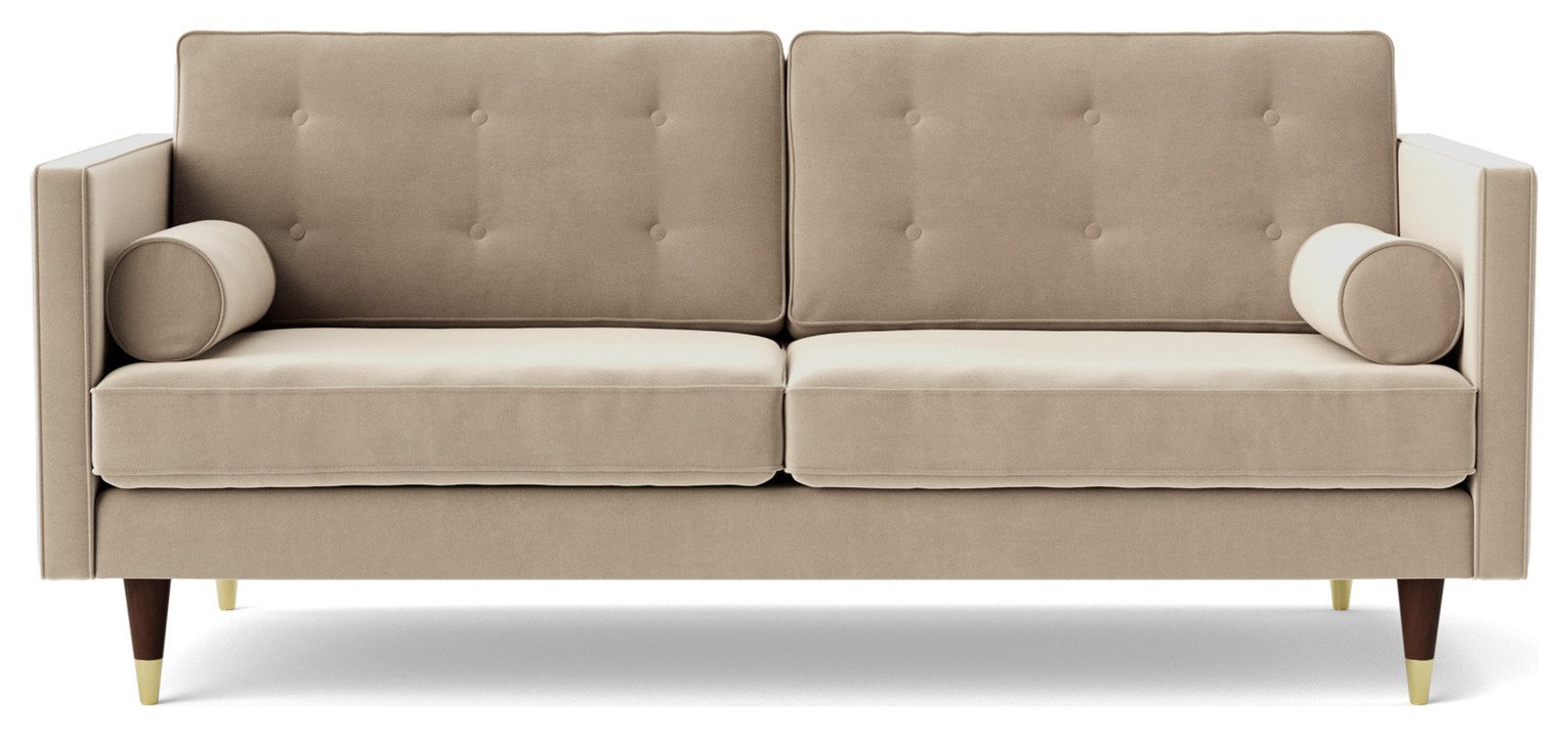 Swoon Porto Velvet 2 Seater Sofa - Taupe