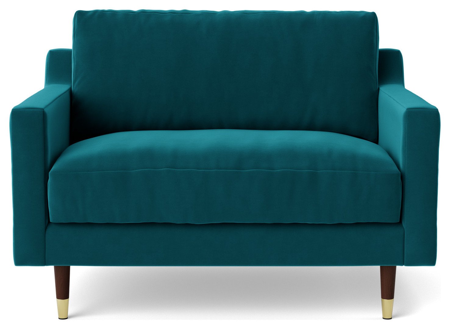 Swoon Rieti Velvet Cuddle Chair - Kingfisher Blue