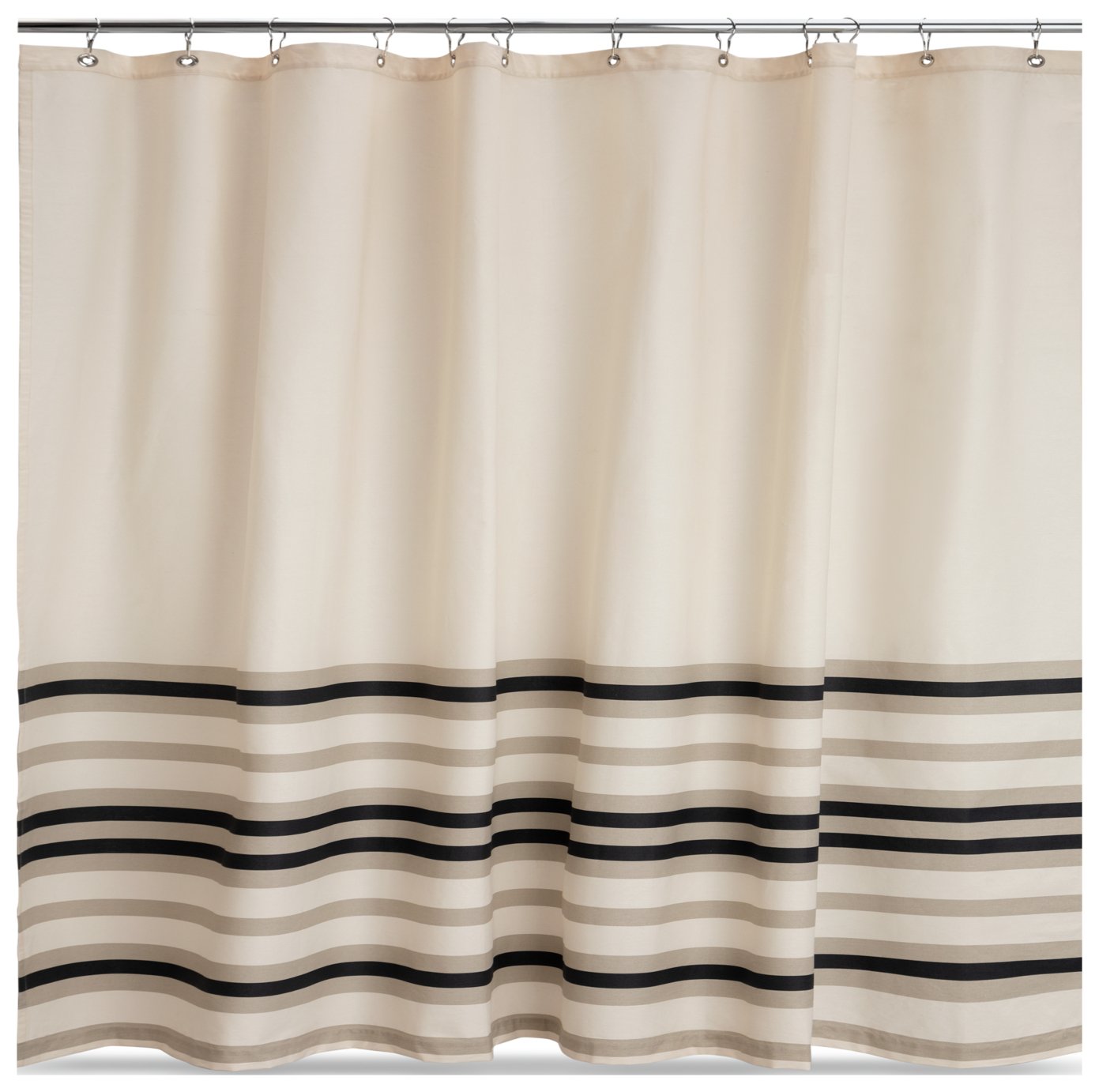 Habitat Country Cotton Stripe Shower Curtain - Cream