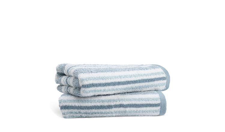 Buy Habitat Coastal Stripe 2 Piece Face Cloth Blue White Bath towels Argos