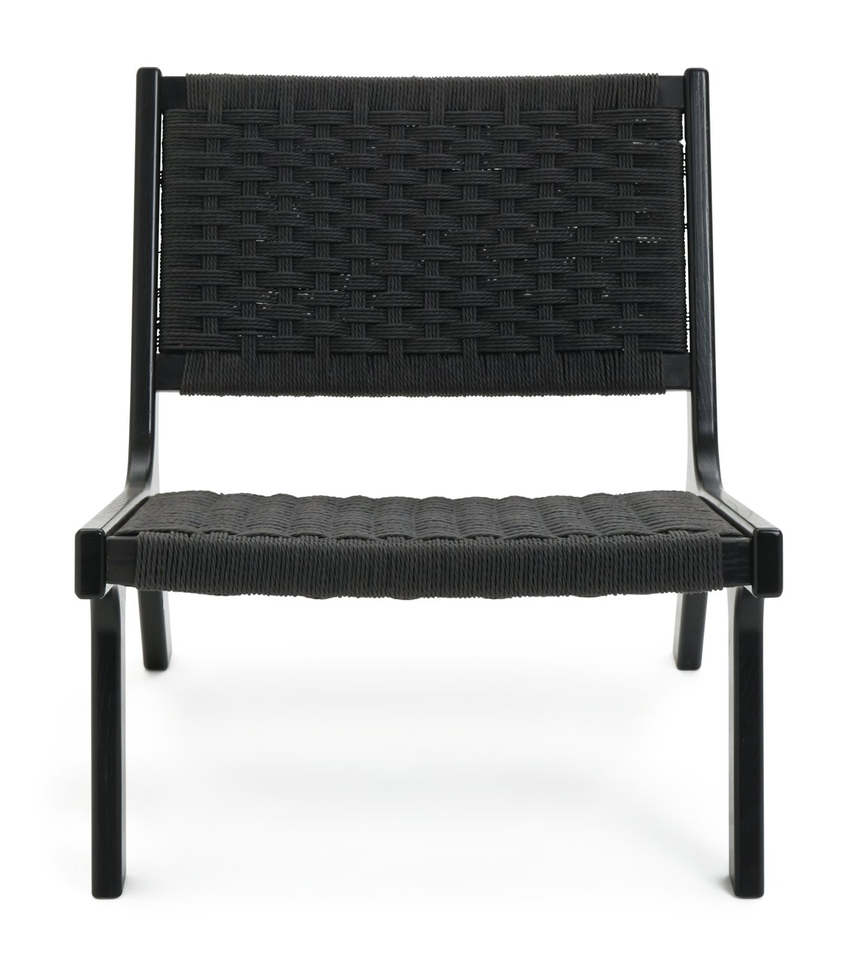 Habitat Faro Woven Paper Rope and Oak Accent Chair - Black