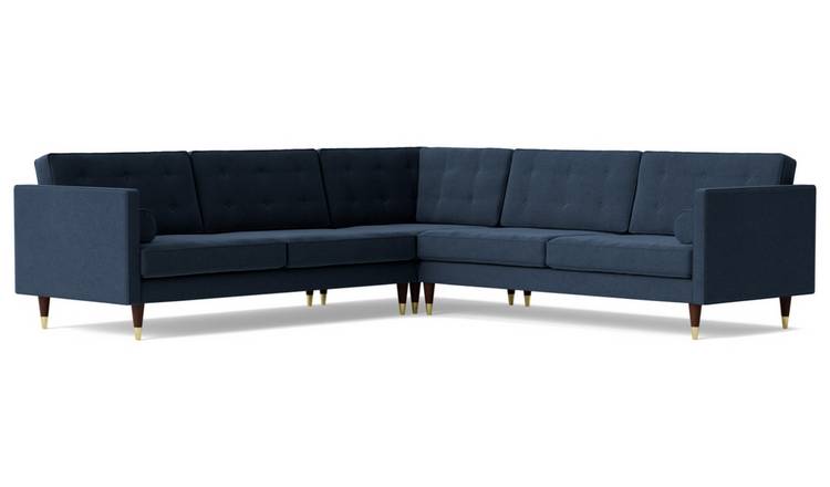Swoon Porto Fabric 5 Seater Corner Sofa - Indigo Blue