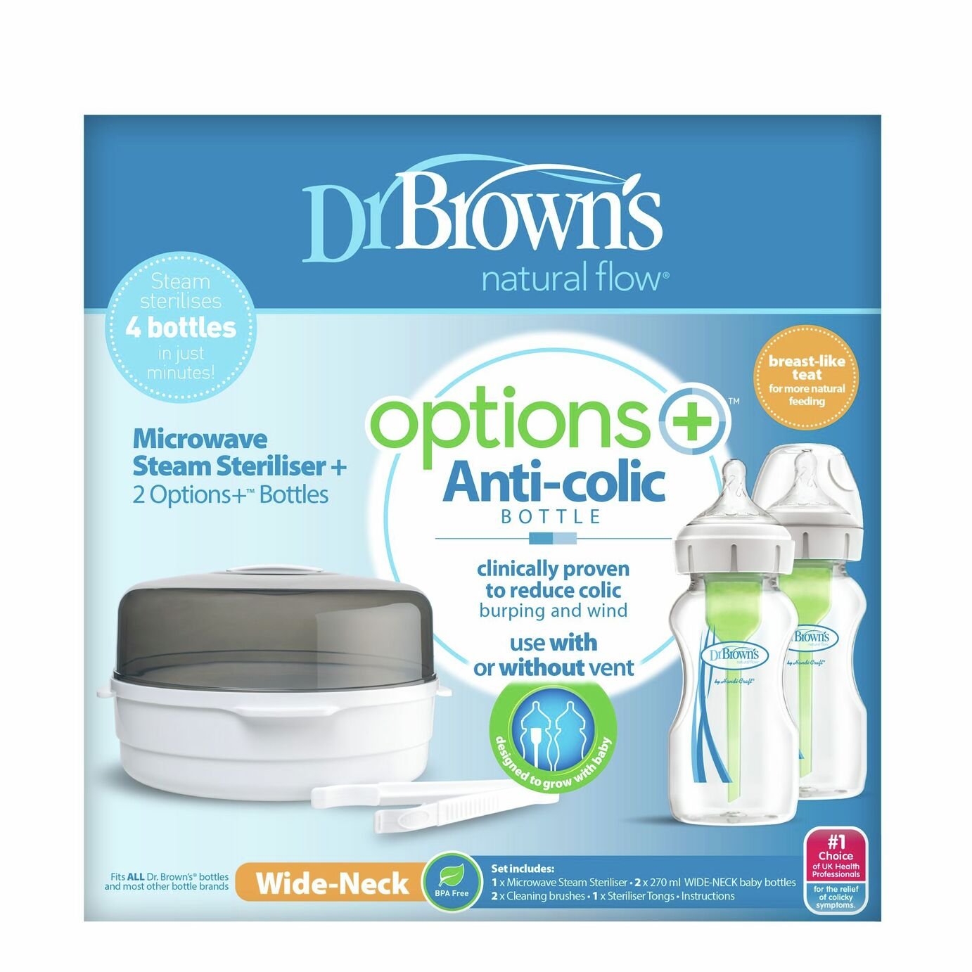 Dr Brown's Options+ Microwave Steriliser and Baby Bottle Set Review