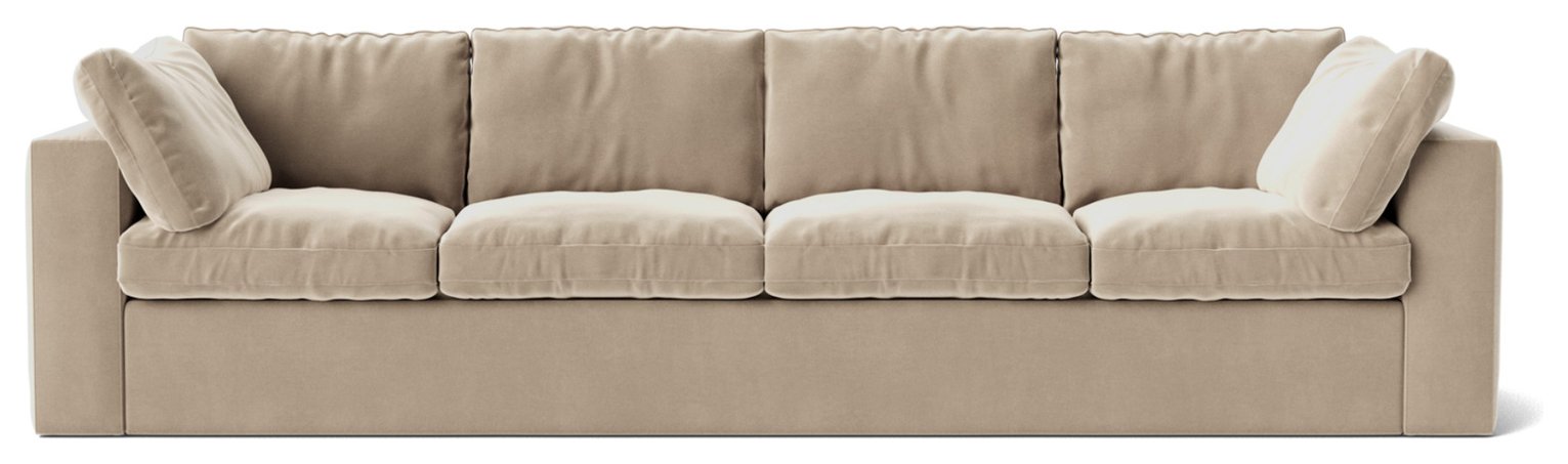 Swoon Seattle Velvet 4 Seater Sofa - Taupe