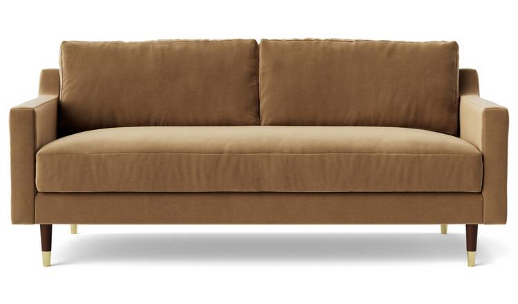 Swoon Rieti Velvet 2 Seater Sofa - Biscuit