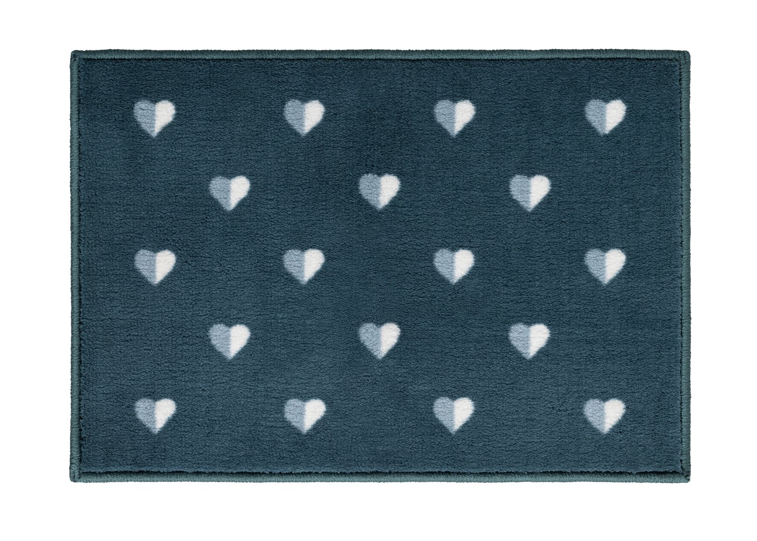 Argos Home Hearts Printed Washable Polyester Doormat - Grey