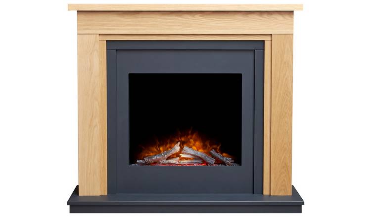Buy Adam Brentwood Electric Fire Suite-Oak and Grey | Electric fires | Argos