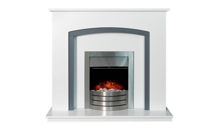 Adam Tuscany Electric Fire Suite with Comet - White