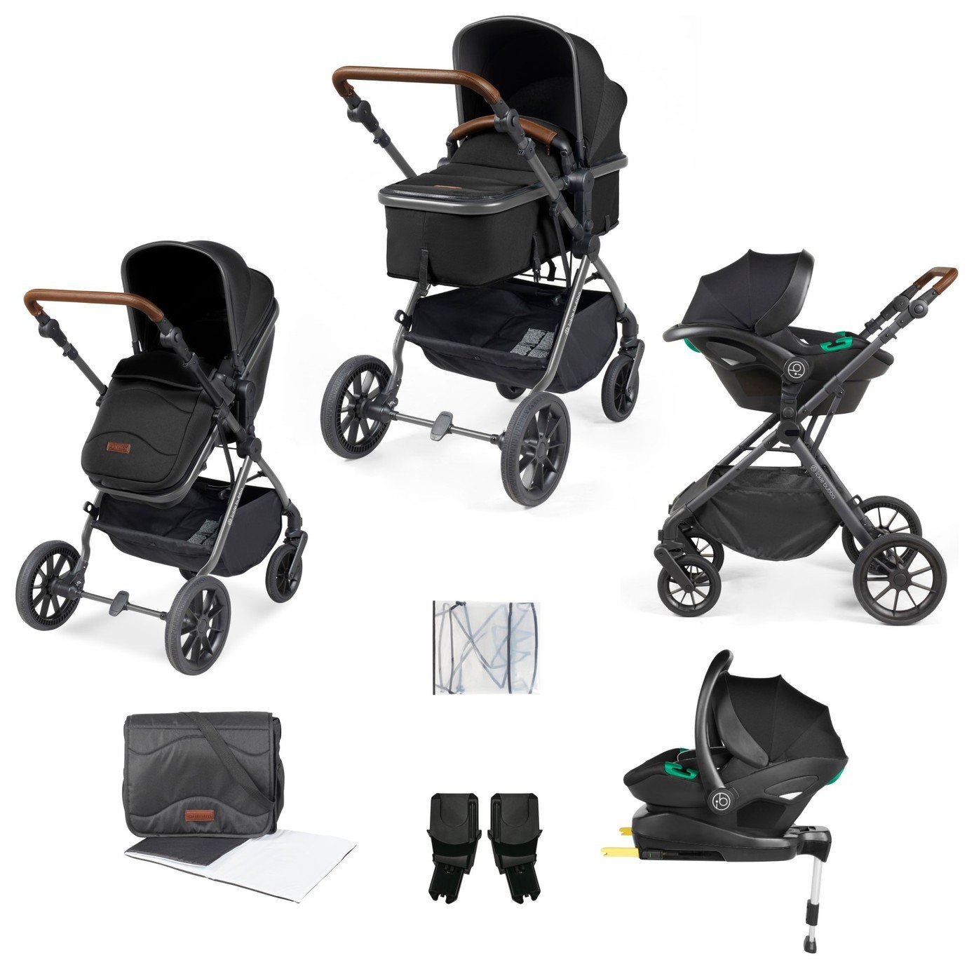 Ickle Bubba Cosmo i-Size & Isofix Travel System - Black