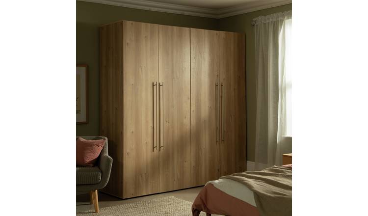Habitat Atlas 4 Door Wardrobe - Oak