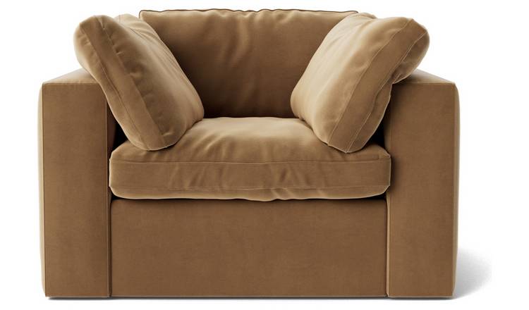 Swoon Seattle Velvet Armchair - Biscuit