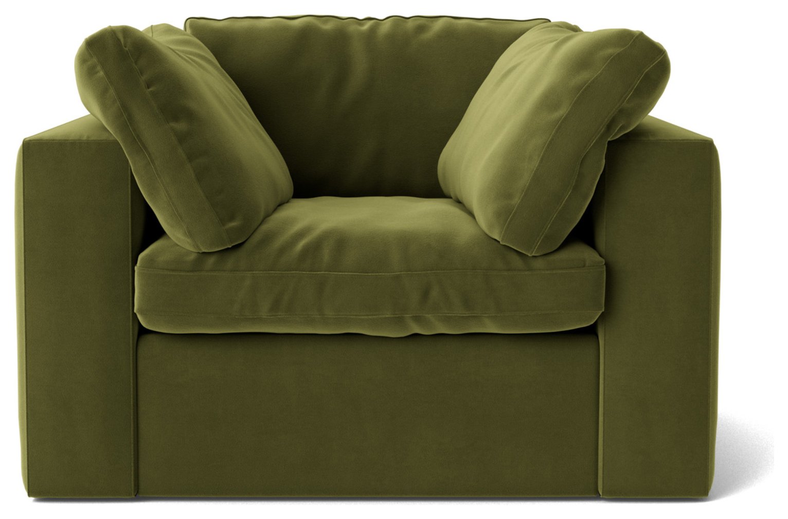Swoon Seattle Velvet Armchair - Fern Green