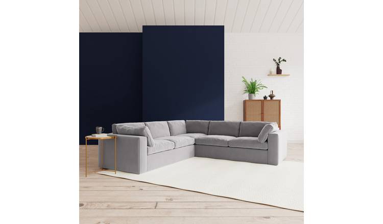 Grey deals sectional velvet