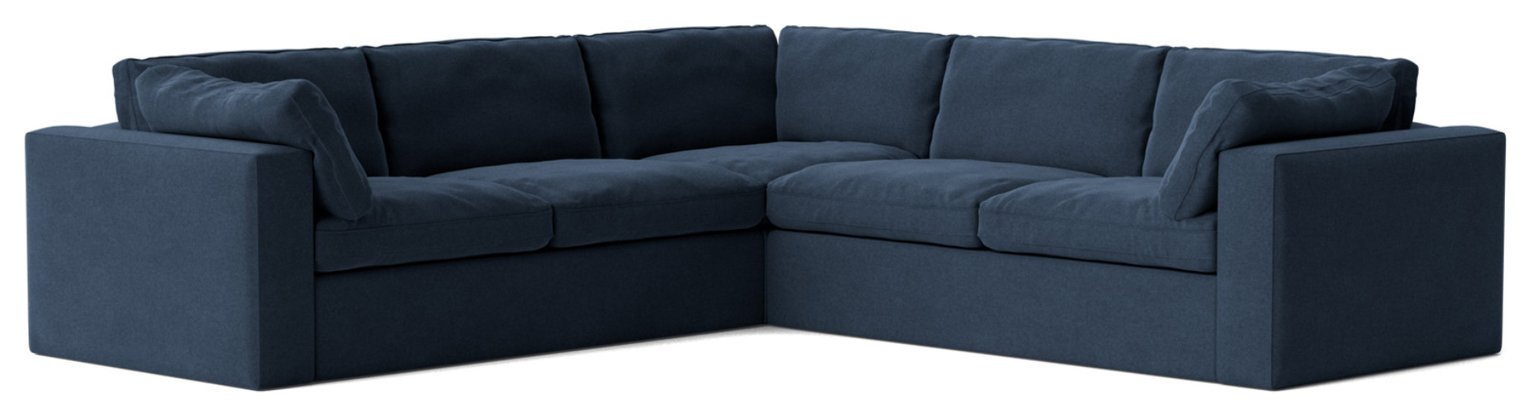 Swoon Seattle Fabric 5 Seater Corner Sofa - Indigo Blue