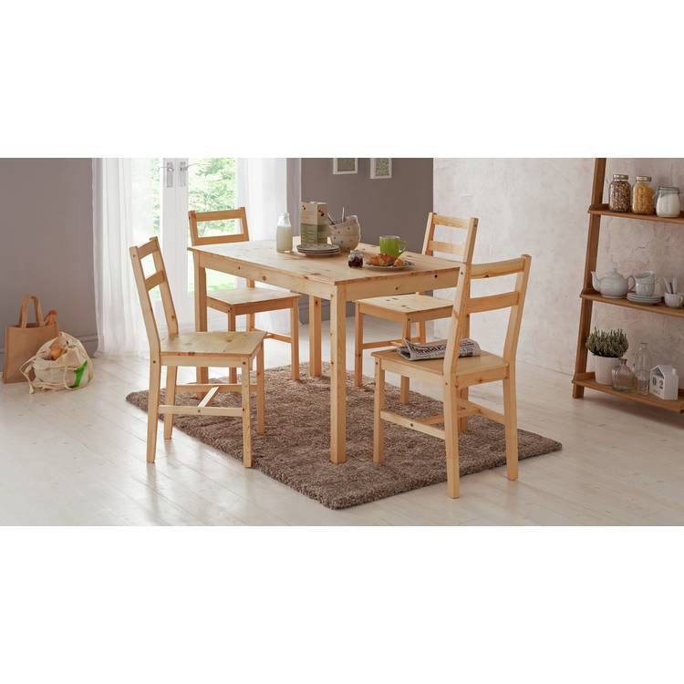 Argos Home Raye Solid Wood 4 Seater Dining Table - Natural 0