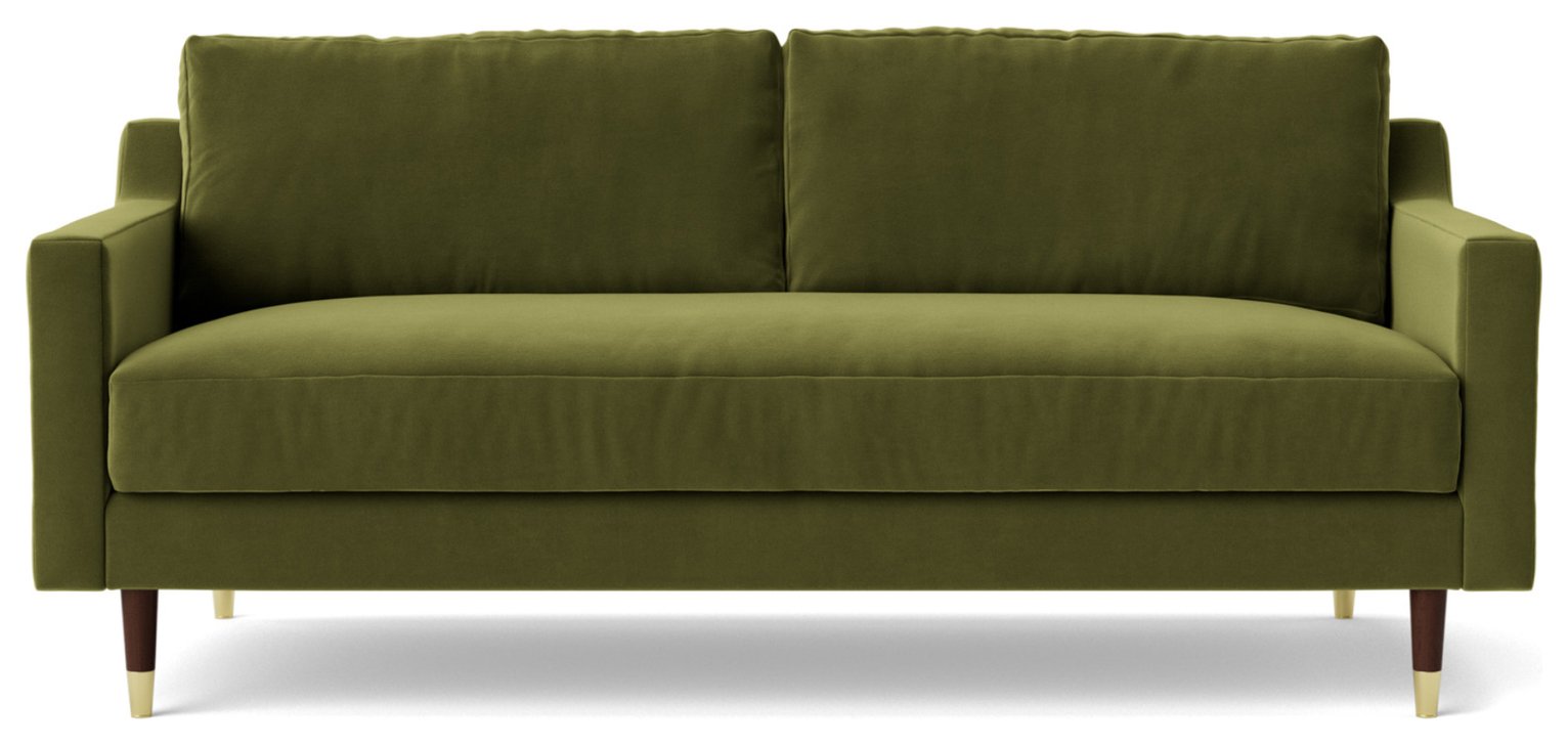 Swoon Rieti Velvet 2 Seater Sofa - Fern Green